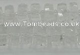 CRB551 15.5 inches 8*14mm faceted rondelle white crystal beads