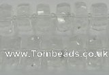 CRB552 15.5 inches 8*16mm faceted rondelle white crystal beads