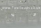 CRB553 15.5 inches 8*18mm faceted rondelle white crystal beads