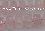 CRB557 15.5 inches 6*10mm faceted rondelle rose quartz beads