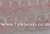 CRB558 15.5 inches 7*12mm faceted rondelle rose quartz beads