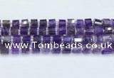 CRB5602 15.5 inches 7mm - 8mm faceted tyre amethyst beads