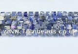 CRB5609 15.5 inches 7mm - 8mm faceted tyre sodalite beads