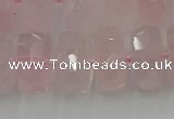 CRB561 15.5 inches 8*18mm faceted rondelle rose quartz beads