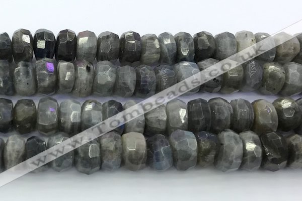 CRB5622 15.5 inches 7*11mm - 8*12mm faceted rondelle labradorite beads