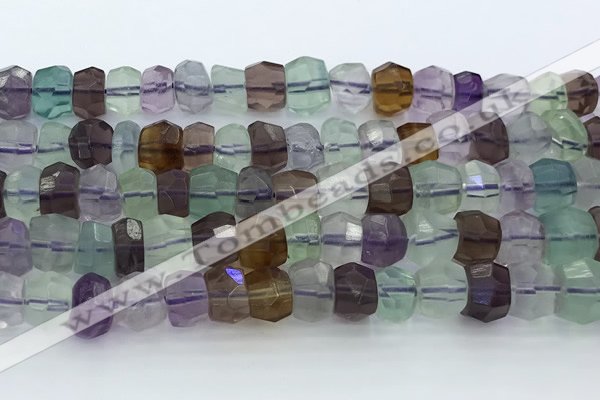 CRB5625 15.5 inches 6*8mm - 7*9mm faceted rondelle fluorite beads