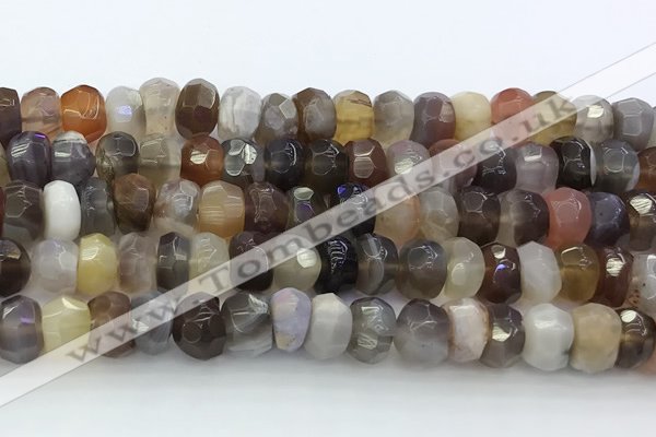 CRB5627 15.5 inches 4*7mm - 5*8mm faceted rondelle Botswana agate beads