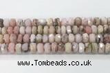 CRB5659 15.5 inches 7*11mm-9*13mm faceted rondelle pink opal beads wholesale