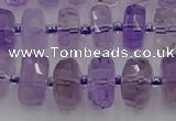 CRB566 15.5 inches 7*12mm faceted rondelle amethyst beads