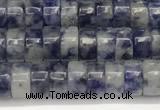 CRB5684 15 inches 4*6mm heishi blue spot beads wholesale
