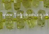 CRB575 15.5 inches 8*14mm faceted rondelle lemon quartz beads