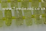 CRB577 15.5 inches 8*18mm faceted rondelle lemon quartz beads