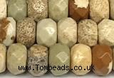 CRB5802 15 inches 4*6mm, 5*8mm, 6*10mm faceted rondelle picture jasper beads