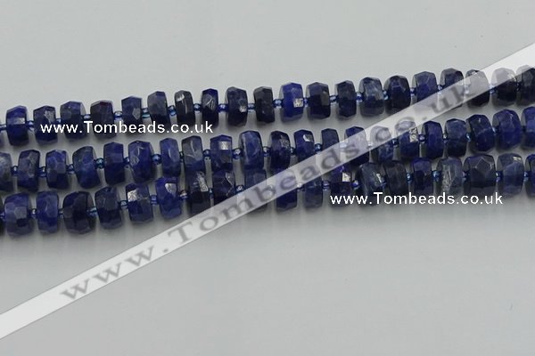 CRB581 15.5 inches 6*10mm faceted rondelle sodalite beads