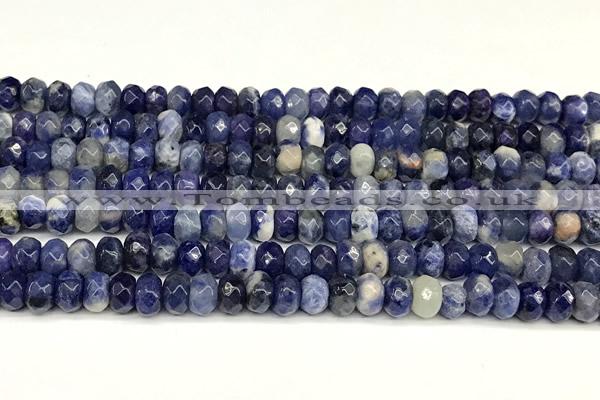 CRB5811 15 inches 4*6mm, 5*8mm, 6*10mm faceted rondelle sodalite beads