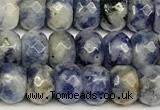 CRB5812 15 inches 4*6mm, 5*8mm faceted rondelle blue spot stone beads