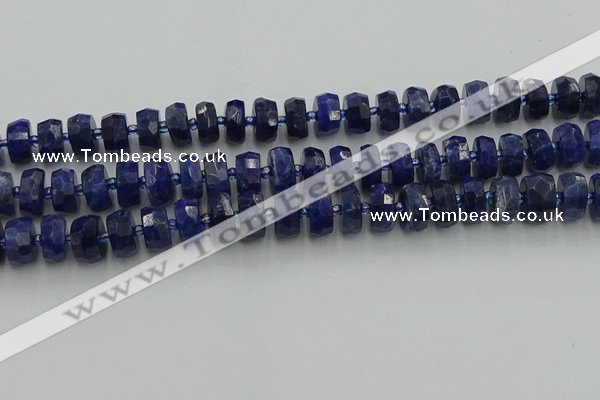 CRB582 15.5 inches 7*12mm faceted rondelle sodalite beads