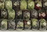 CRB5820 15 inches 4*6mm, 5*8mm, 6*10mm faceted rondelle dragon blood jasper beads