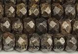 CRB5832 15 inches 4*6mm, 5*8mm, 6*10mm faceted rondelle bronzite beads