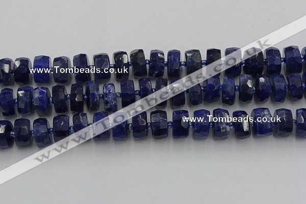 CRB585 15.5 inches 8*18mm faceted rondelle sodalite beads