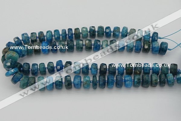 CRB590 15.5 inches 7*12mm faceted rondelle apatite beads