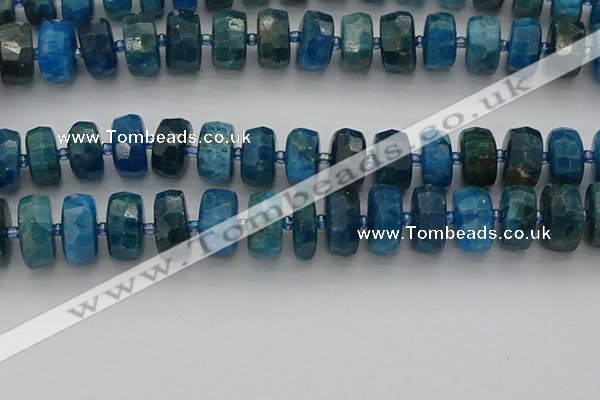 CRB593 15.5 inches 8*18mm faceted rondelle apatite beads