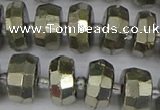 CRB598 15.5 inches 7*12mm faceted rondelle pyrite beads
