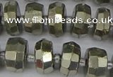 CRB598 15.5 inches 7*12mm faceted rondelle pyrite beads