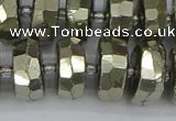 CRB600 15.5 inches 8*16mm faceted rondelle pyrite beads