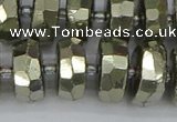 CRB600 15.5 inches 8*16mm faceted rondelle pyrite beads