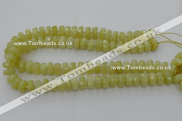 CRB605 15.5 inches 6*10mm faceted rondelle yellow opal beads