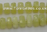 CRB606 15.5 inches 7*12mm faceted rondelle yellow opal beads