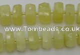 CRB607 15.5 inches 8*14mm faceted rondelle yellow opal beads