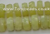 CRB608 15.5 inches 8*16mm faceted rondelle yellow opal beads