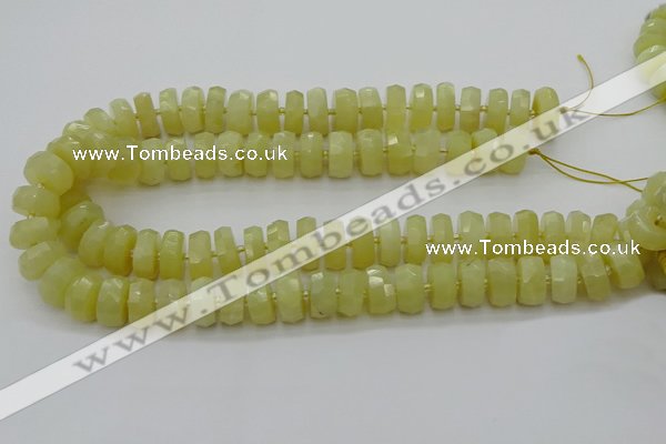 CRB608 15.5 inches 8*16mm faceted rondelle yellow opal beads