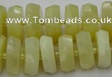 CRB609 15.5 inches 8*18mm faceted rondelle yellow opal beads