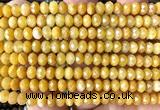 CRB6127 15 inches 4*6mm faceted rondelle yellow jade beads