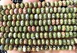CRB6156 15 inches 4*6mm faceted rondelle unakite beads
