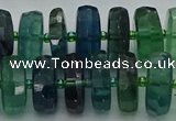 CRB618 15.5 inches 8*18mm faceted rondelle fluorite beads