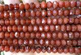 CRB6212 15 inches 5*8mm faceted rondelle red agate beads
