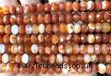 CRB6222 15 inches 5*8mm faceted rondelle red agate beads