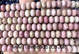 CRB6251 15 inches 5*8mm faceted rondelle pink wooden jasper beads