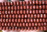 CRB6252 15 inches 5*8mm faceted rondelle red jasper beads