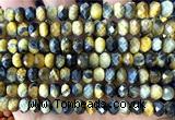 CRB6274 15 inches 5*8mm faceted rondelle golden & blue tiger eye beads
