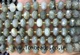 CRB6308 15 inches 6*10mm faceted rondelle seaweed quartz beads