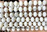 CRB6318 6*10mm faceted rondelle white crazy lace agate beads