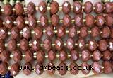 CRB6342 15 inches 6*10mm faceted rondelle red jasper beads