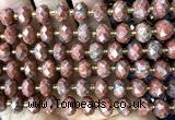 CRB6352 15 inches 6*10mm faceted rondelle red sesame jasper beads