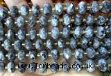 CRB6384 15 inches 6*10mm faceted rondelle black labradorite beads