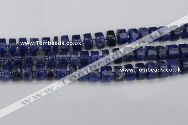 CRB641 15.5 inches 7*14mm tyre sodalite gemstone beads